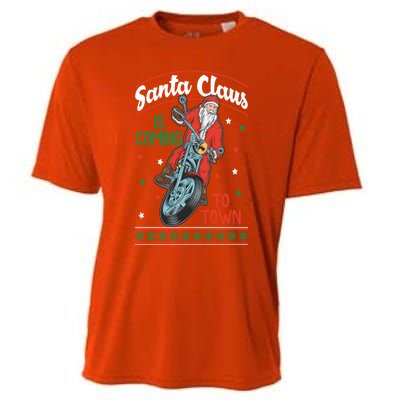 Santa Claus Is Coming Gift Cooling Performance Crew T-Shirt