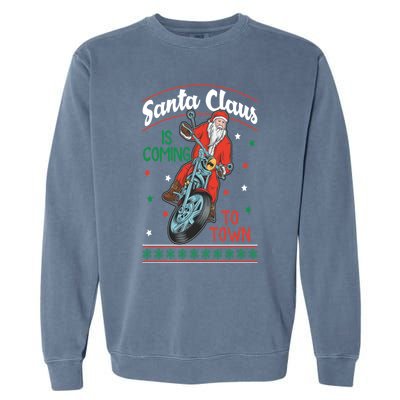 Santa Claus Is Coming Gift Garment-Dyed Sweatshirt