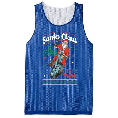 Santa Claus Is Coming Gift Mesh Reversible Basketball Jersey Tank