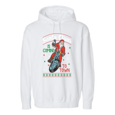 Santa Claus Is Coming Gift Garment-Dyed Fleece Hoodie