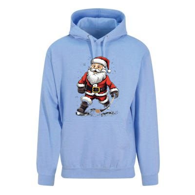 Santa Claus Ice Hockey Player Hockey Stick Christmas Cool Gift Unisex Surf Hoodie