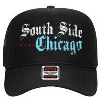 Southside Chicago Il Vintage Distressed High Crown Mesh Back Trucker Hat