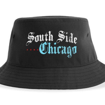 Southside Chicago Il Vintage Distressed Sustainable Bucket Hat