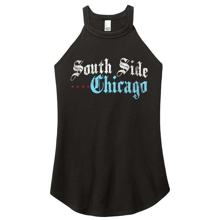 Southside Chicago Il Vintage Distressed Women's Perfect Tri Rocker Tank