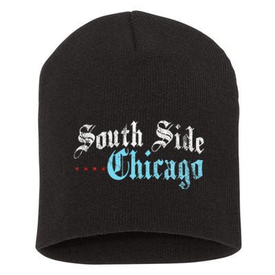 Southside Chicago Il Vintage Distressed Short Acrylic Beanie