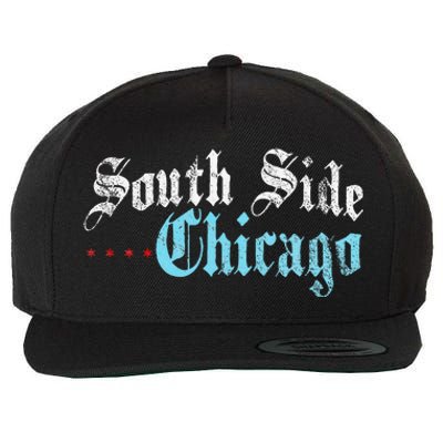 Southside Chicago Il Vintage Distressed Wool Snapback Cap