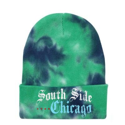 Southside Chicago Il Vintage Distressed Tie Dye 12in Knit Beanie