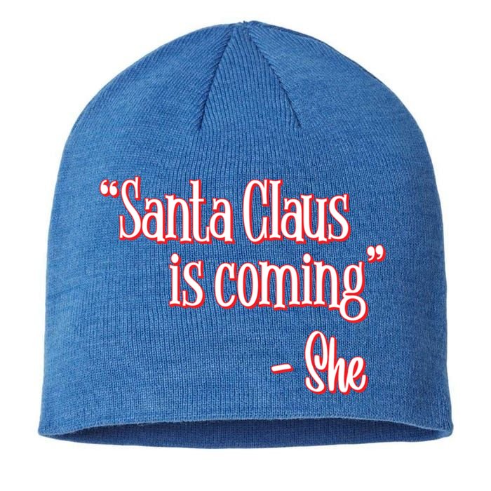 Santa Claus Is Coming ThatS What She Said Christmas Pun Gift Sustainable Beanie