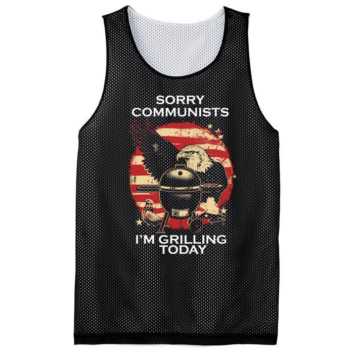 Sorry Communists Im Grilling Today Funny 4th Of July Mesh Reversible Basketball Jersey Tank