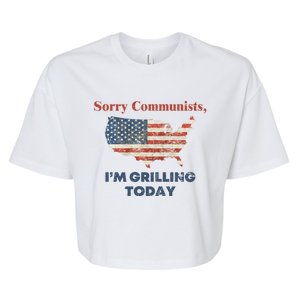 Sorry Communists Im Grilling Today Funny 4th Of July Bella+Canvas Jersey Crop Tee