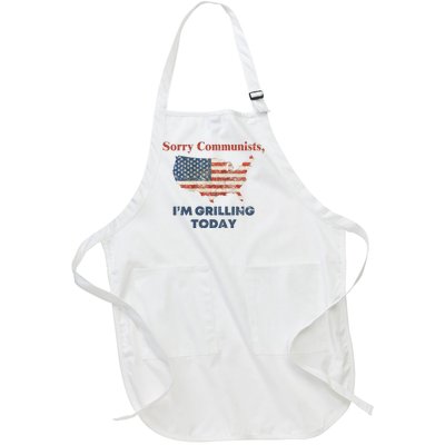 Sorry Communists Im Grilling Today Funny 4th Of July Full-Length Apron With Pockets