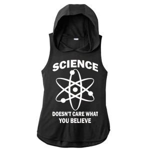 Science Doesn't Care What You Believe Atom Ladies PosiCharge Tri-Blend Wicking Draft Hoodie Tank