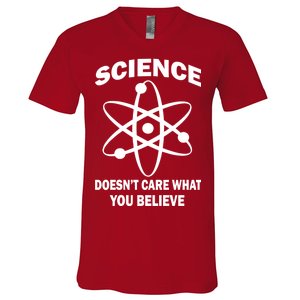 Science Doesn't Care What You Believe Atom V-Neck T-Shirt