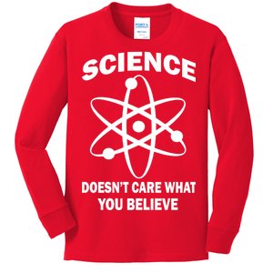 Science Doesn't Care What You Believe Atom Kids Long Sleeve Shirt