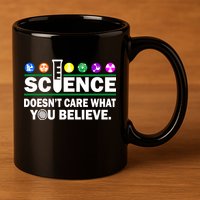 Science Doesn't Care What You Believe Saying 11oz C Handle Ceramic Mug