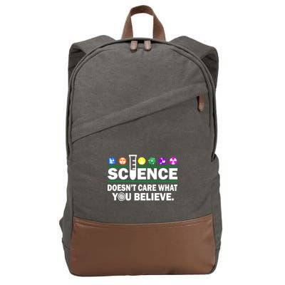 Science Doesn't Care What You Believe Saying Cotton Canvas Backpack
