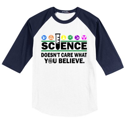 Science Doesn't Care What You Believe Saying Baseball Sleeve Shirt