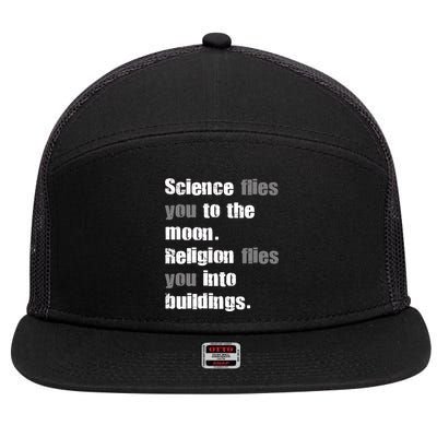 Science Flies You To The Moon 7 Panel Mesh Trucker Snapback Hat