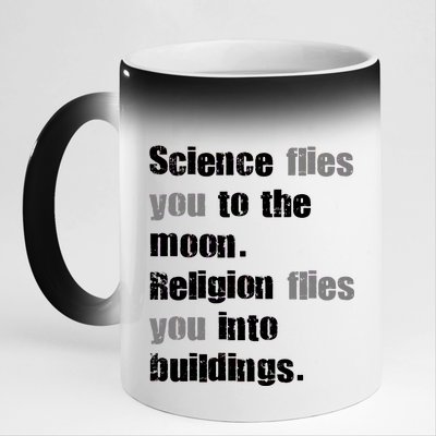 Science Flies You To The Moon 11oz Black Color Changing Mug