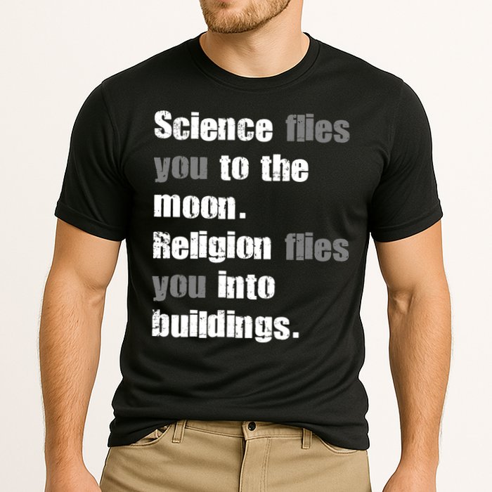 Science Flies You To The Moon Cooling Performance Crew T-Shirt