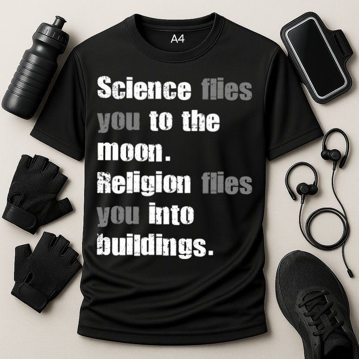 Science Flies You To The Moon Cooling Performance Crew T-Shirt