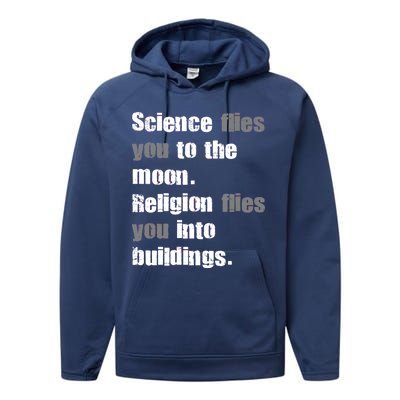 Science Flies You To The Moon Performance Fleece Hoodie