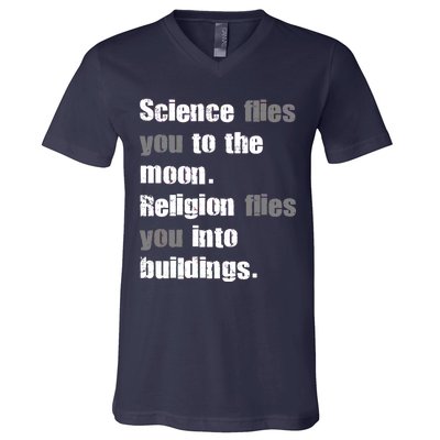 Science Flies You To The Moon V-Neck T-Shirt