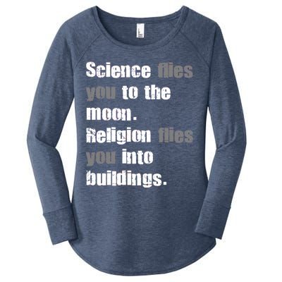 Science Flies You To The Moon Women's Perfect Tri Tunic Long Sleeve Shirt