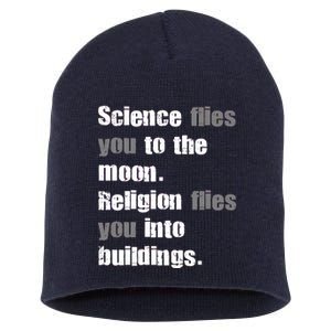 Science Flies You To The Moon Short Acrylic Beanie