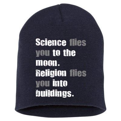 Science Flies You To The Moon Short Acrylic Beanie