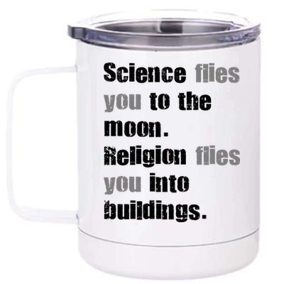 Science Flies You To The Moon 12 oz Stainless Steel Tumbler Cup