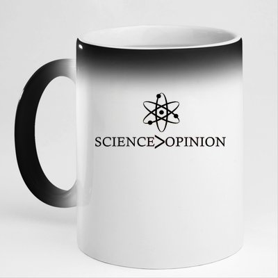 Science is Greater Than Opinion 11oz Black Color Changing Mug