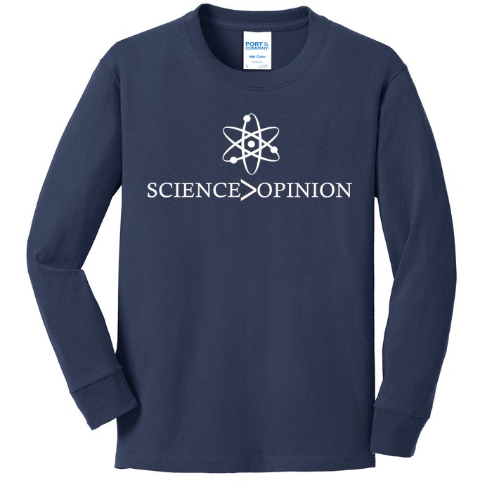 Science is Greater Than Opinion Kids Long Sleeve Shirt