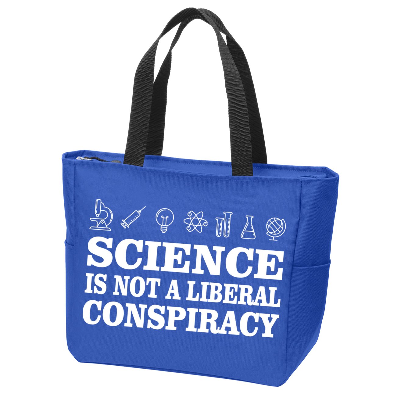 Science Is Not A Liberal Conspiracy Zip Tote Bag