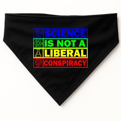 Science Is Not A Liberal Conspiracy Funny USA-Made Doggie Bandana
