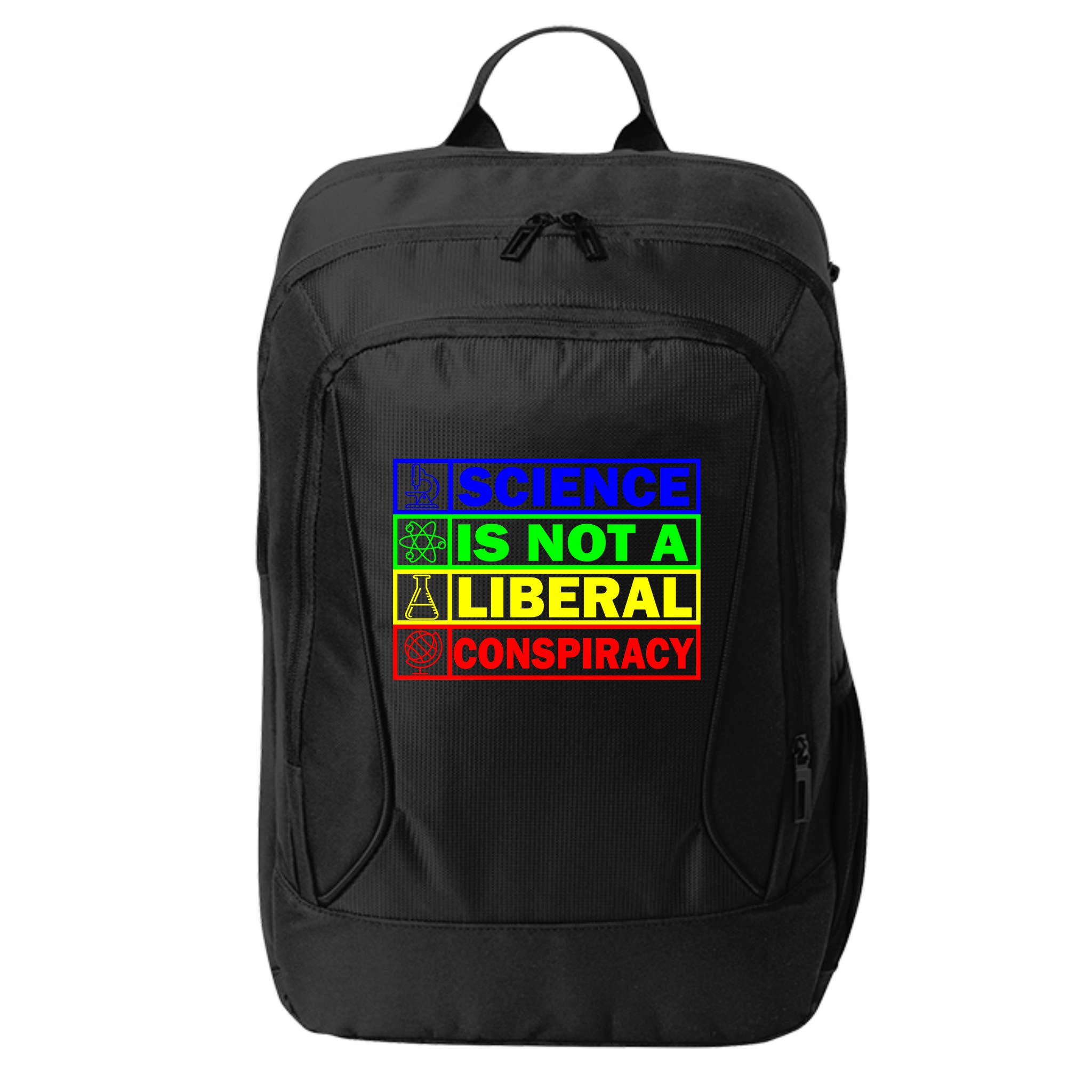 Science Is Not A Liberal Conspiracy Funny City Backpack