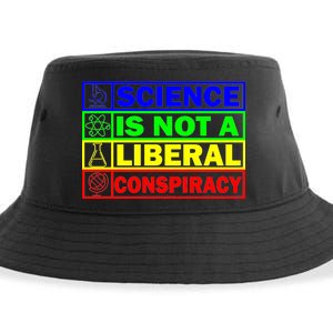 Science Is Not A Liberal Conspiracy Funny Sustainable Bucket Hat