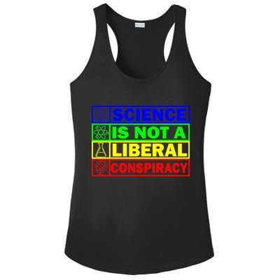 Science Is Not A Liberal Conspiracy Funny Ladies PosiCharge Competitor Racerback Tank