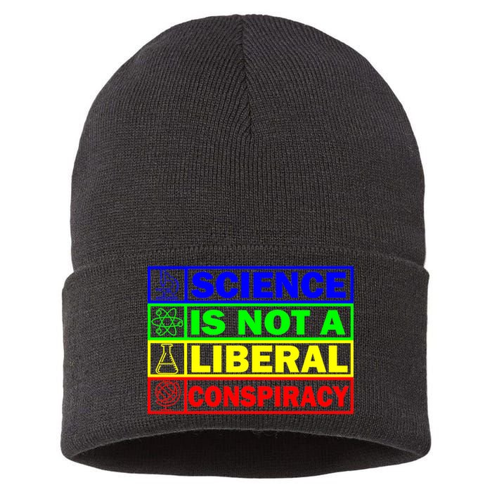 Science Is Not A Liberal Conspiracy Funny Sustainable Knit Beanie