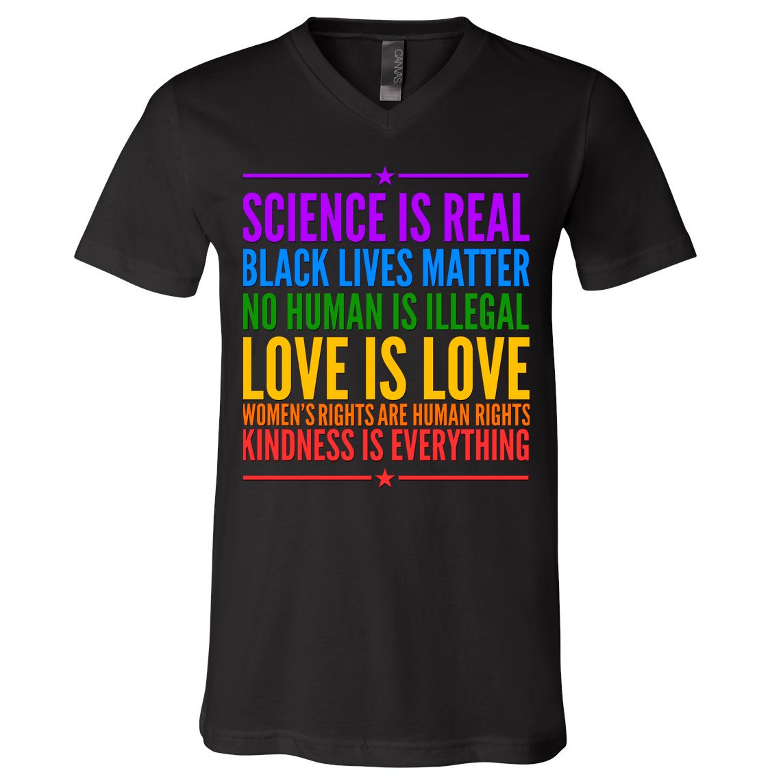 Science Is Real Black Lives Matter Love Is Love V-Neck T-Shirt