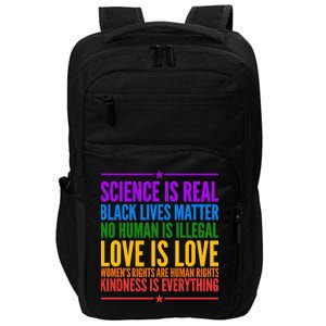 Science Is Real Black Lives Matter Love Is Love Impact Tech Backpack