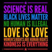 Science Is Real Black Lives Matter Love Is Love 16 in Basic Backpack