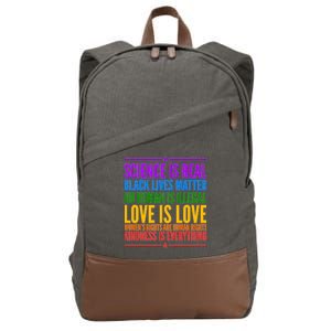 Science Is Real Black Lives Matter Love Is Love Cotton Canvas Backpack