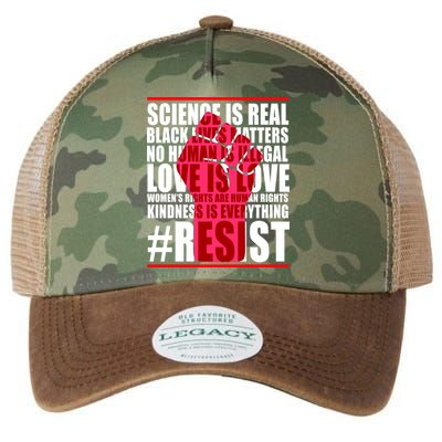 Science Is Real Resist Quote Legacy Tie Dye Trucker Hat