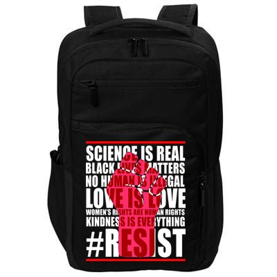 Science Is Real Resist Quote Impact Tech Backpack