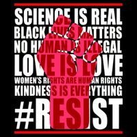 Science Is Real Resist Quote Drawstring Bag