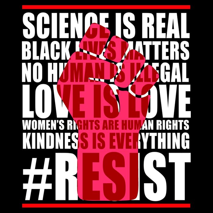 Science Is Real Resist Quote Drawstring Bag