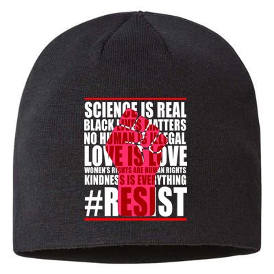 Science Is Real Resist Quote Sustainable Beanie