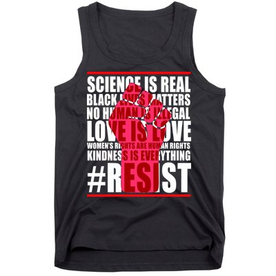 Science Is Real Resist Quote Tank Top