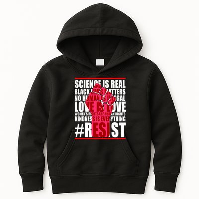 Science Is Real Resist Quote Kids Hoodie